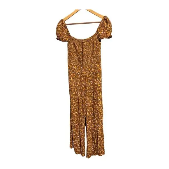 Faithful The Brand Della Jumspuit in Chocolate Nicasia Floral Size 4 G - Picture 1 of 12